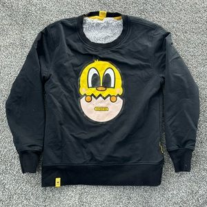 Cute kawaii Baby Chick Black Sweater Plush Lined Medium